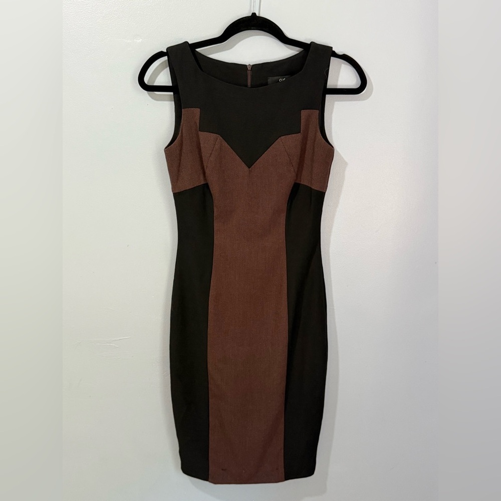 Cue Australia‎ Hawkeye Brown and Black Mini Bodycon Dress Women’s Size AU 6 US 2